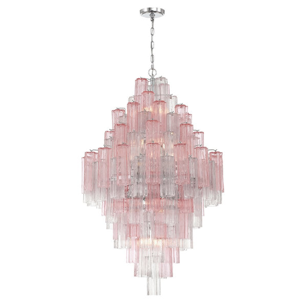 Eirorelle Diamond Chandelier Glass Tube Layered Amber