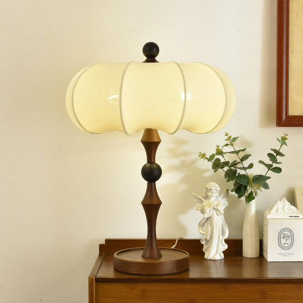 Lumae Wood & Fabric Retro Table Lamp