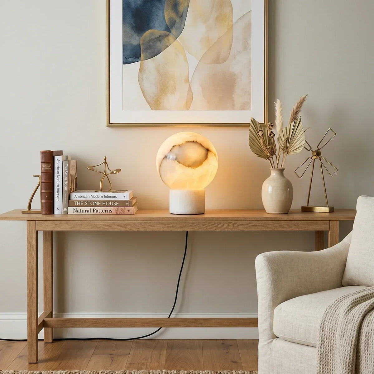 Ball Alabaster Table Lamp