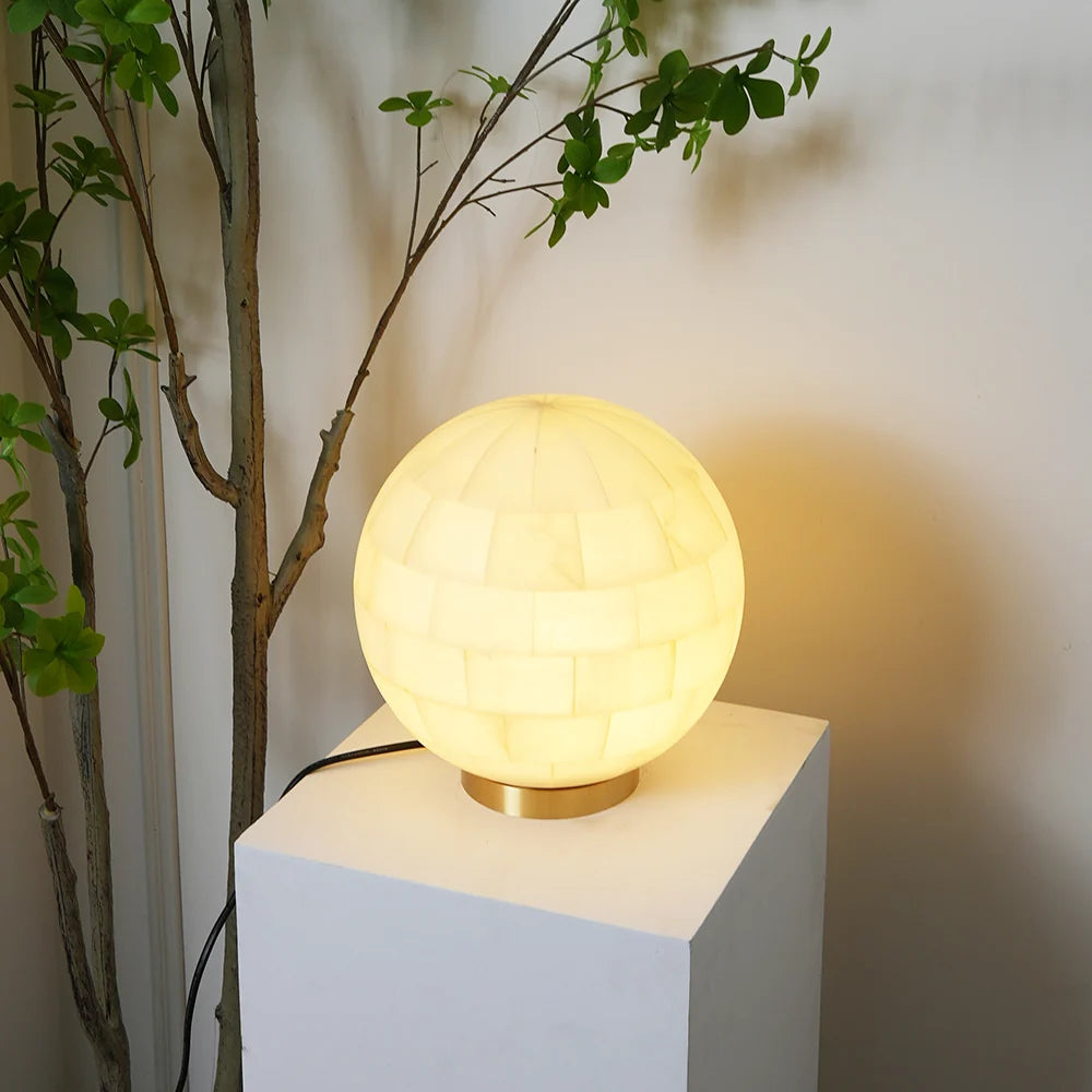 Alabaster Spherical Table Lamp