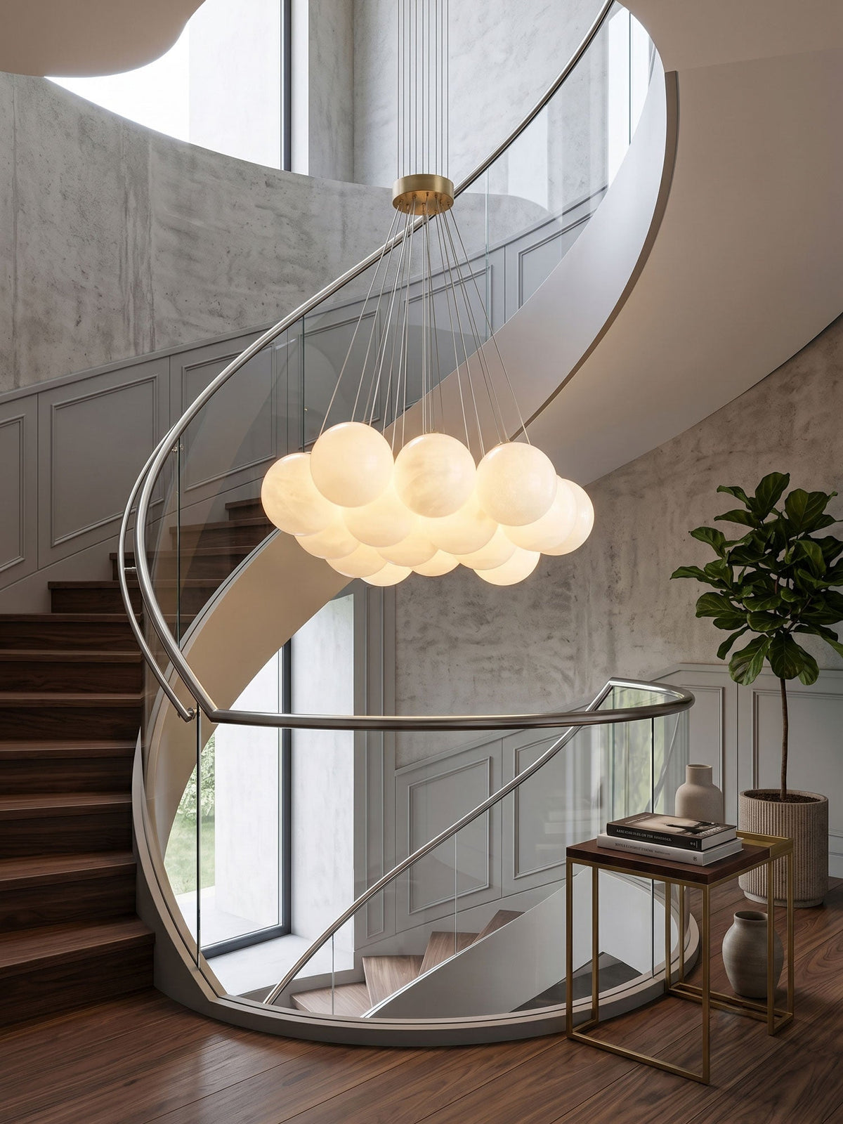 Alabaster Lunar Chandelier