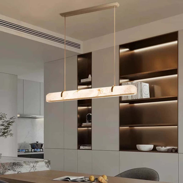 Alabaster Linear Chandelier Pendant Light LED Dimmable