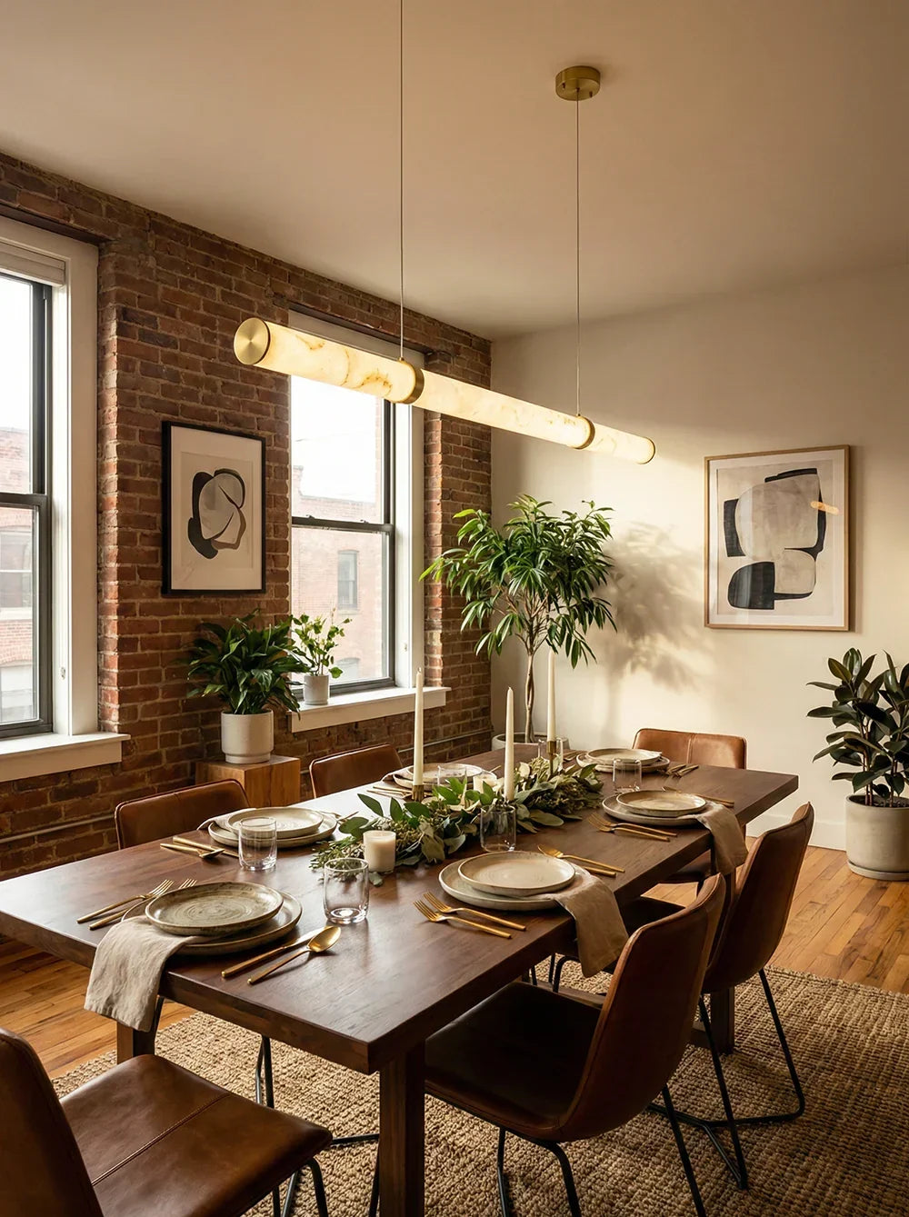 Alabaster Linear Pendant Light