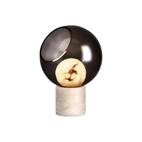 Alabaster Modern Smoked Glass Table Lamp