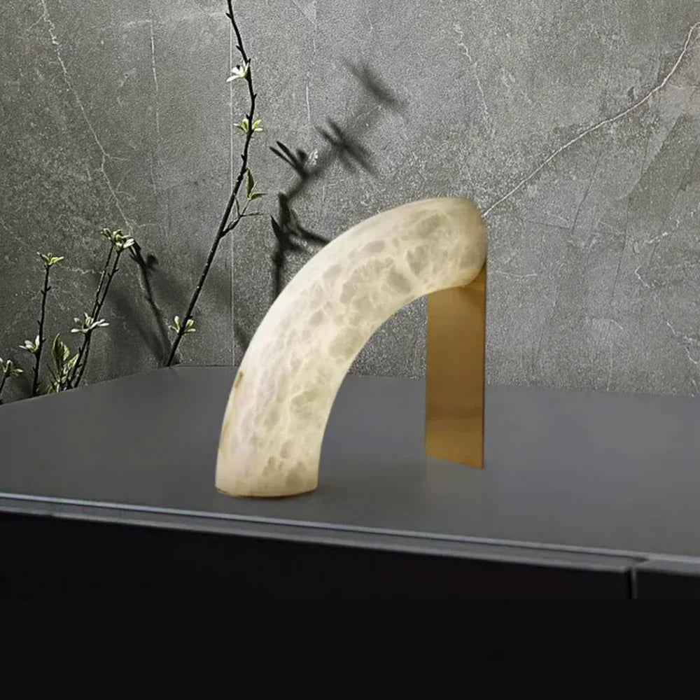 Alabaster Piped Table Lamp