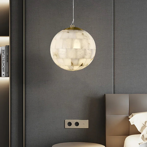 Alabaster Spherical Pendant Light