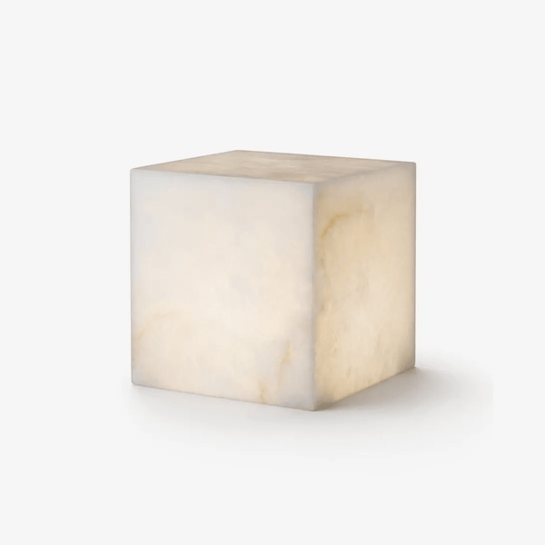 Alabaster Cube Table Lamp