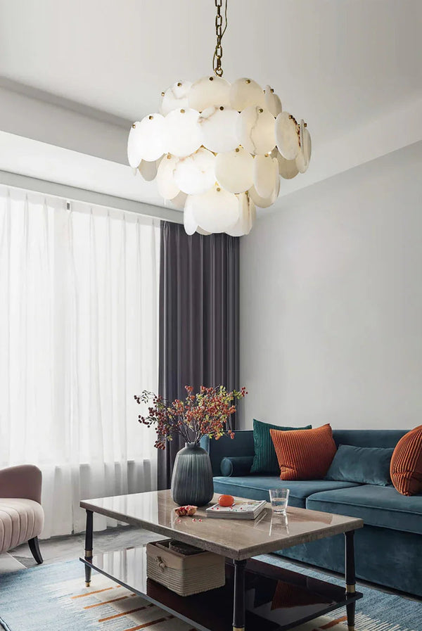 Modern Alabaster Venus Linear Chandelier