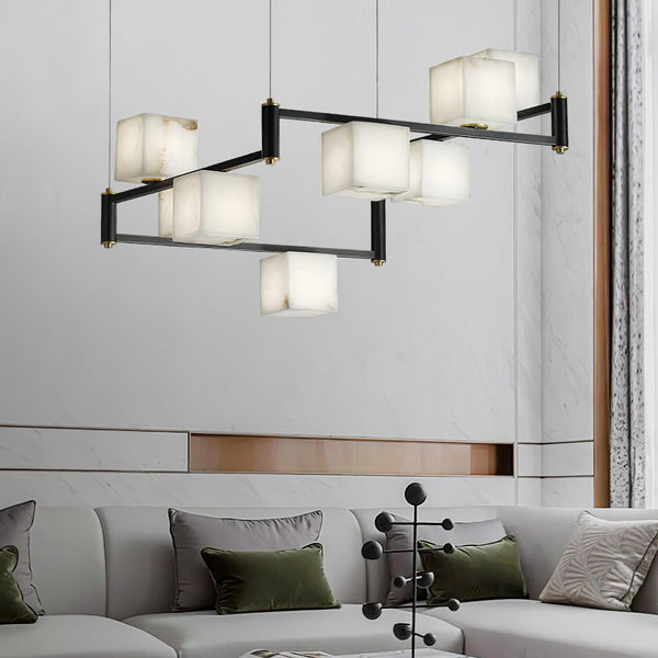 Ostruvye Box Alabaster Chandelier