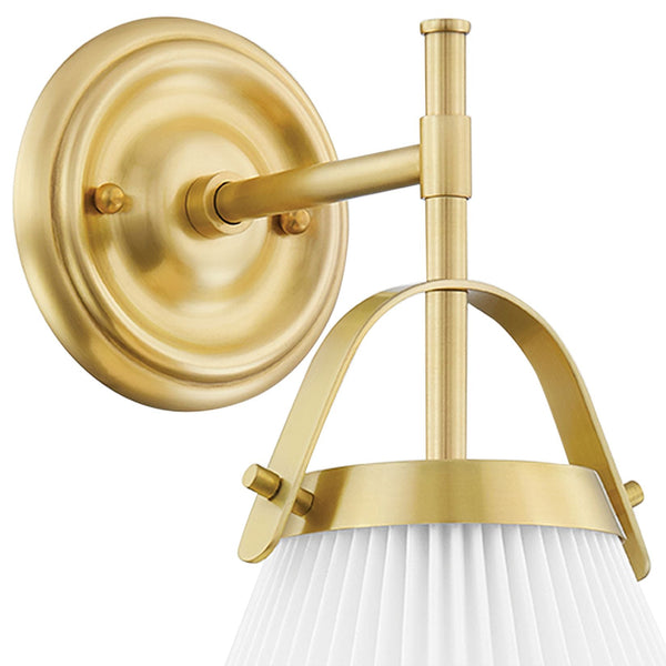 Pure Elegance Pleated Brass Fabric Wall Lamp