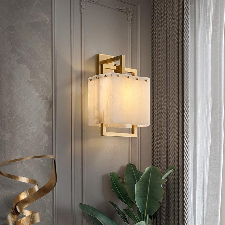 All copper marble wall lamp