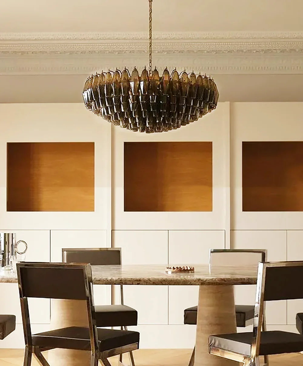 Faceted Smoked Chandelier