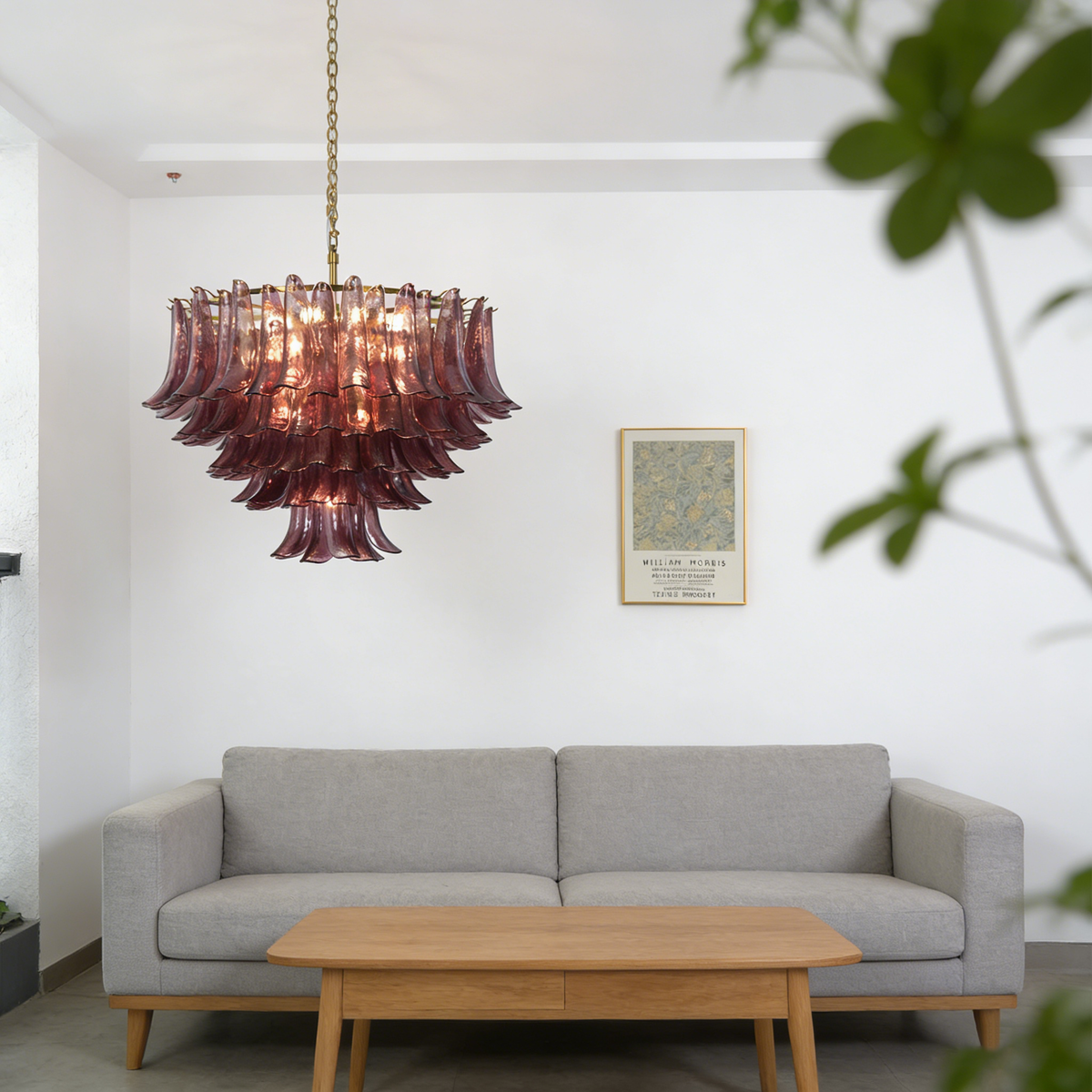 Amethyst Murano Glass Saddle Chandelier