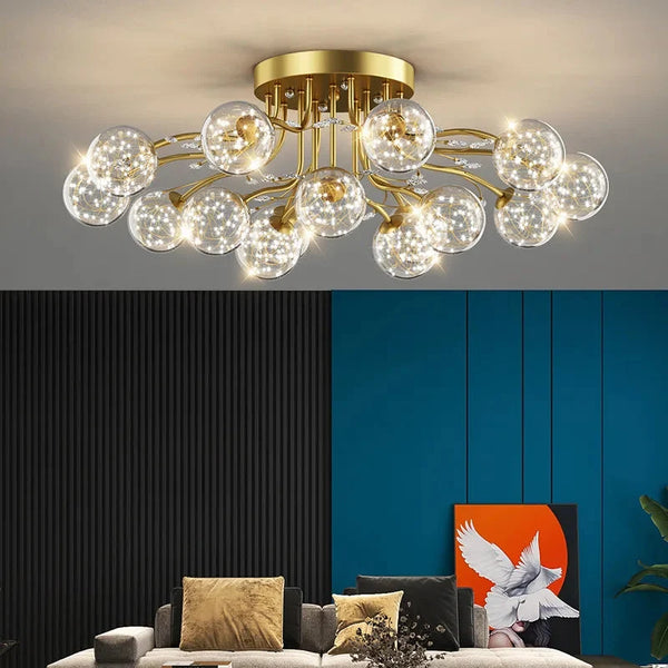 Anya Modern Bubble Glass Flush Mount Light