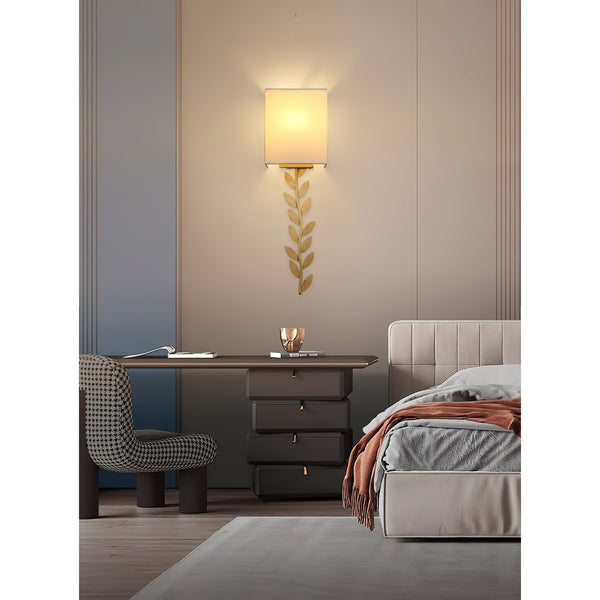 Plotuvyo Grove Brass Fabric Wall Lamp