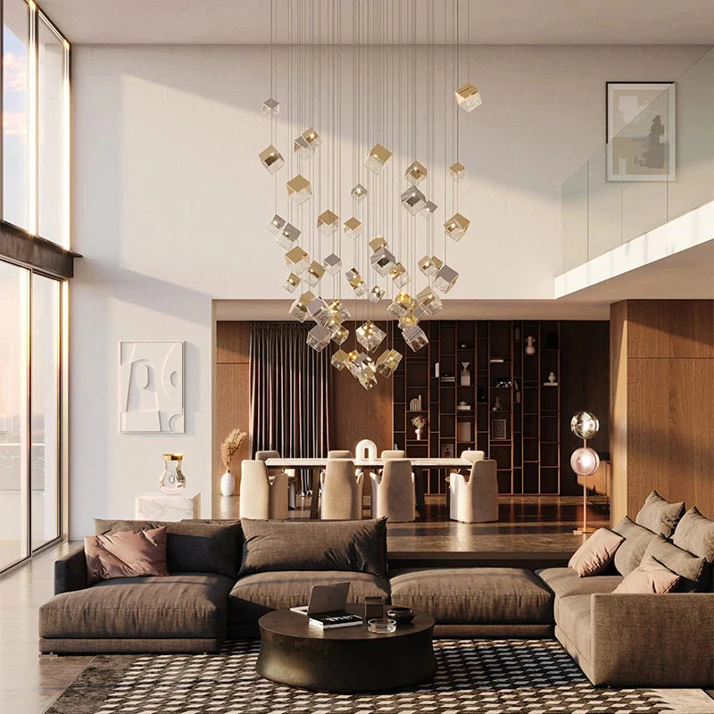 Aren Cube Large Pendant Light For High Ceilings