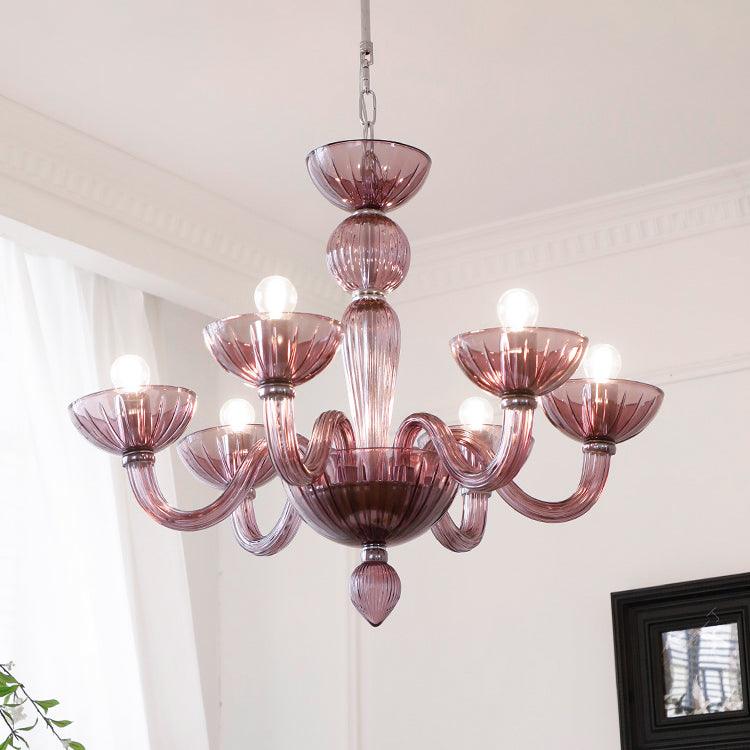 Green Calyx Art Glass Chandelier