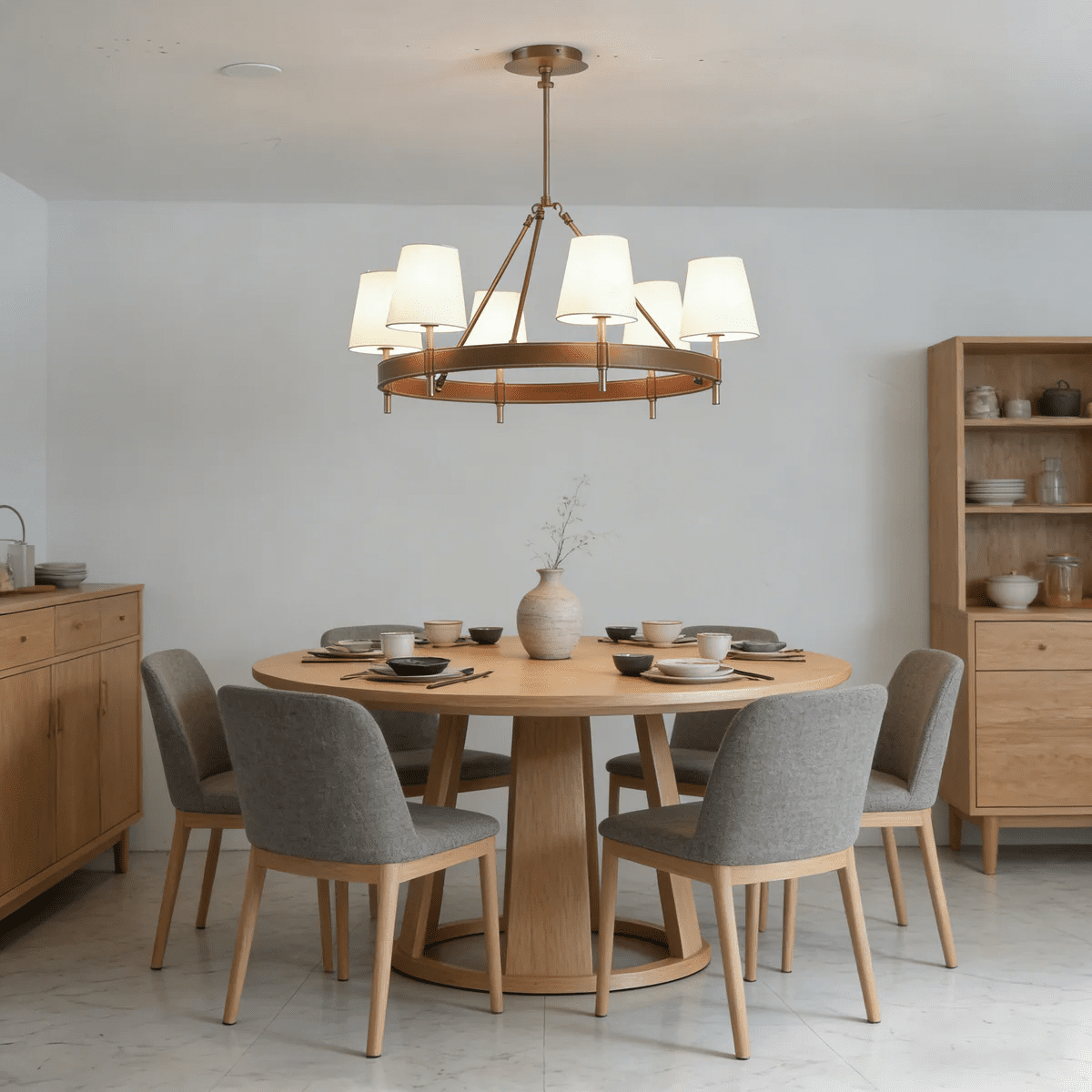 Leather Halo Ring Chandelier
