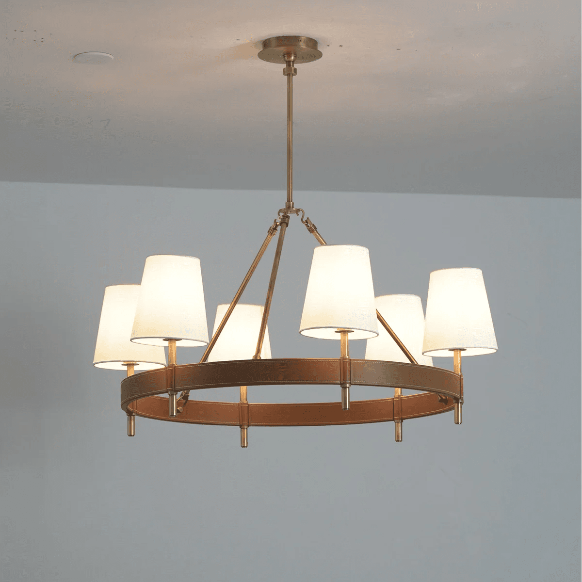 Leather Halo Ring Chandelier