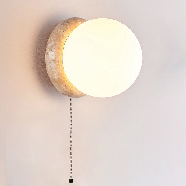 Norisaria Travertine Glass Wall Lamp