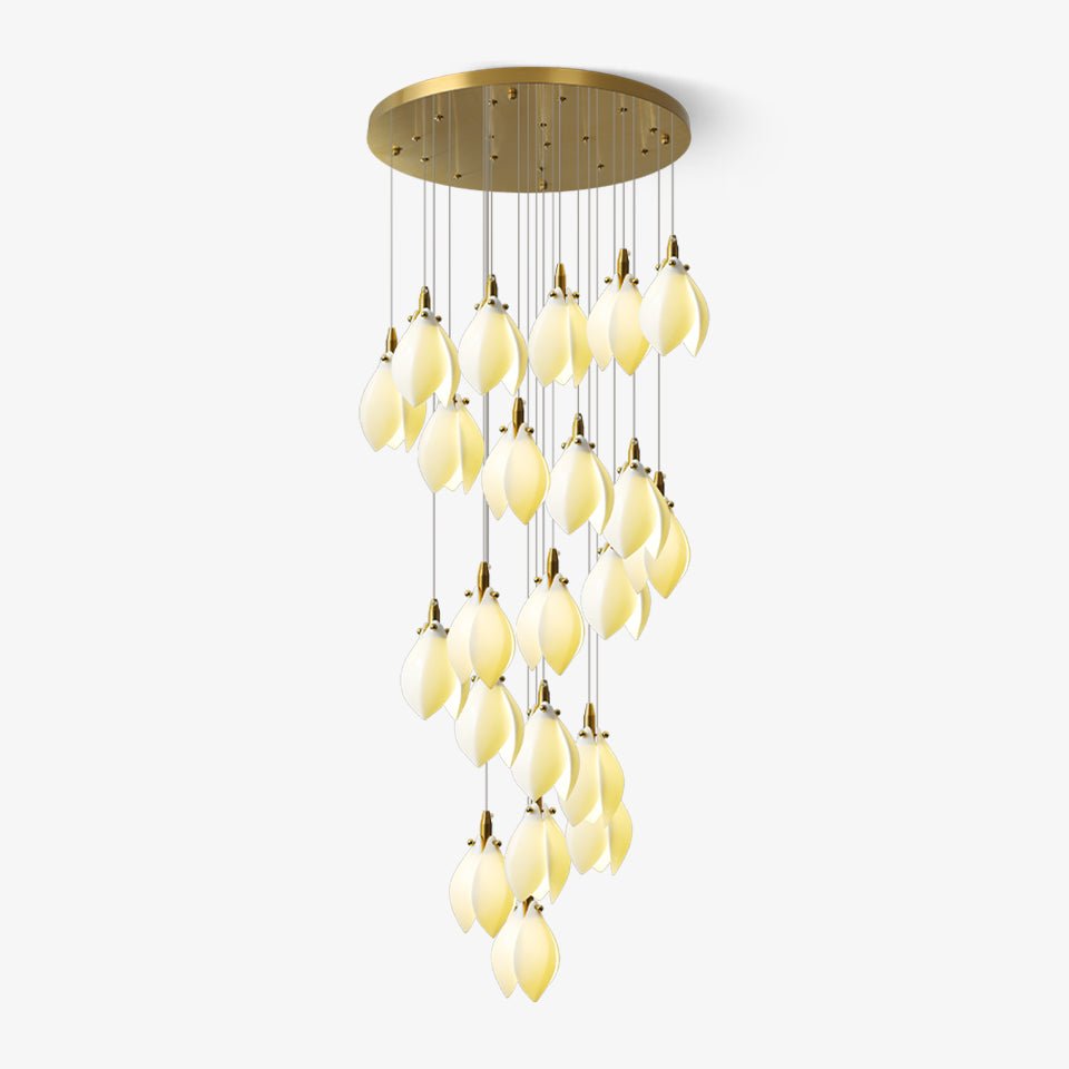 Chandelier Grand Long High Ceiling Ginkgo Branch