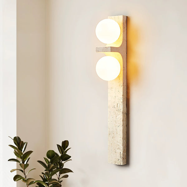 Asymmetrical Travertine Wall Sconce