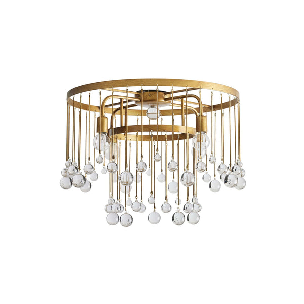 Fljotuvyo Postmodern Luxury Brass Crystal Flush Mount Ceiling Lamp