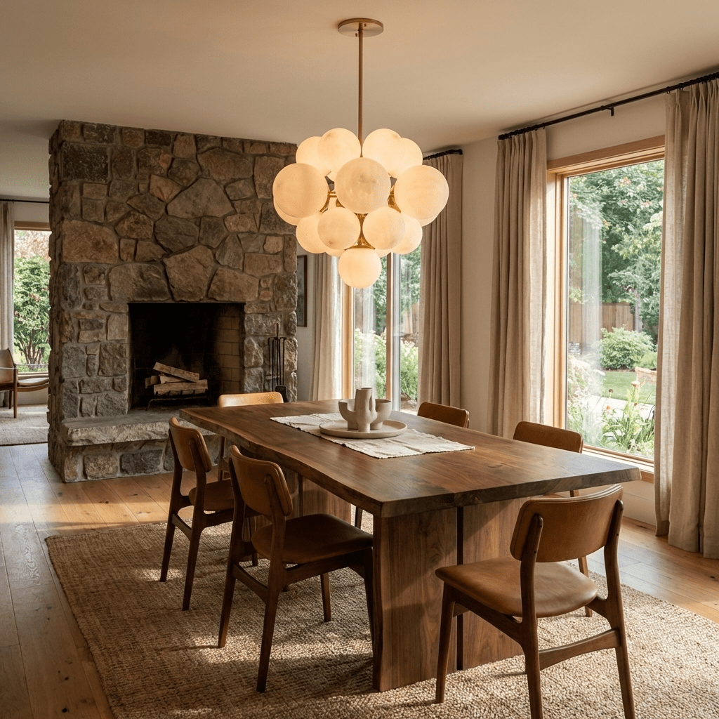 Grape Cluster Alabaster Spherical Chandelier