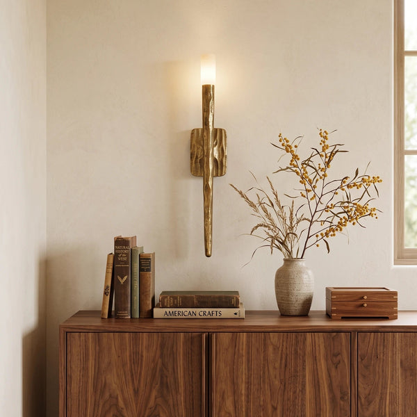 Aurelian Sculpted Alabaster Wall Sconce