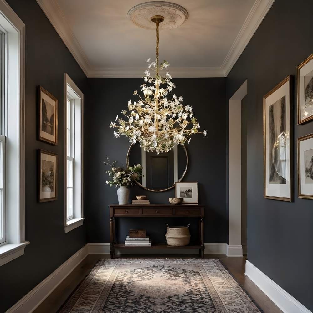Auric Antique Vintage Brass Crystal Chandelier