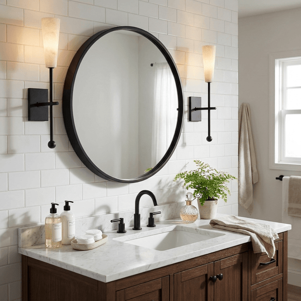 Averon Alabaster Torch Wall Sconce