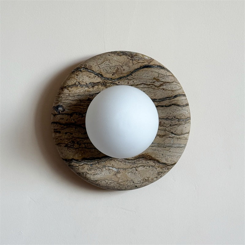 Alsorarae Beige Glass Marble Sconce Wall Lamp