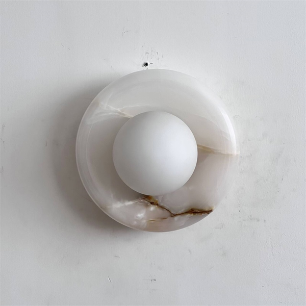Aursilos Nordic Art White Jade Glass Sconce Wall Lamp
