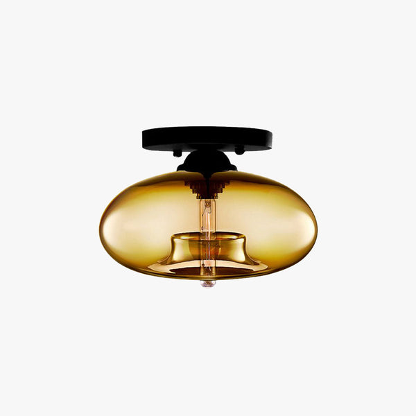Valentina Industrial Art Deco Globe Flush Mount Ceiling Light Living Room