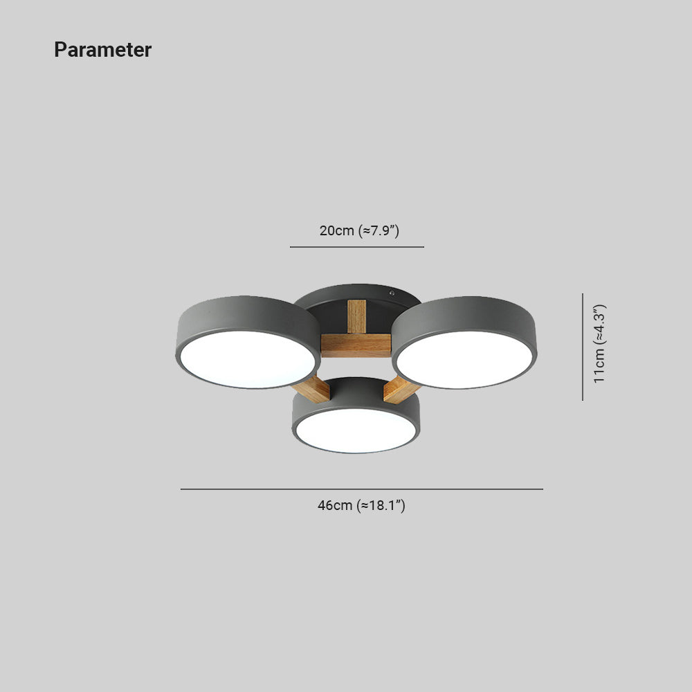 Modern Wooden Multi-Head Ceiling Light for Living Room