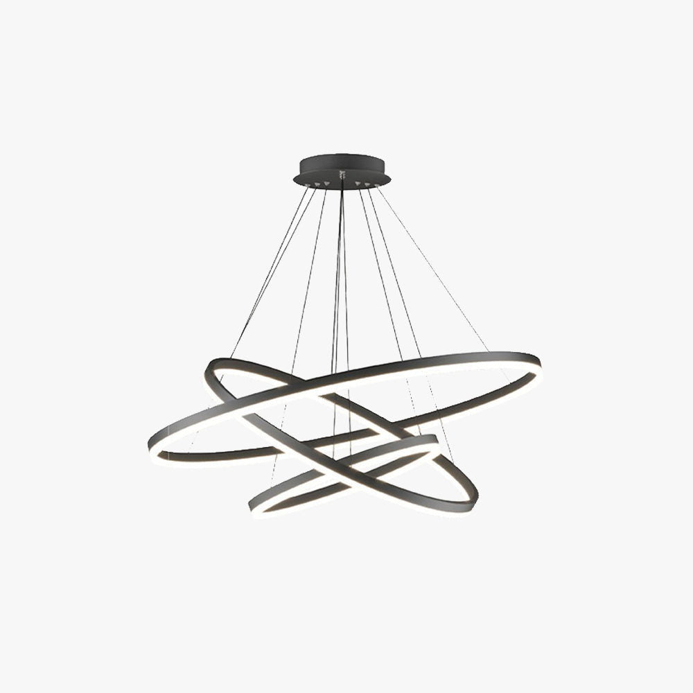 Arisha 3-Rings Black Black Modern Pendant Light