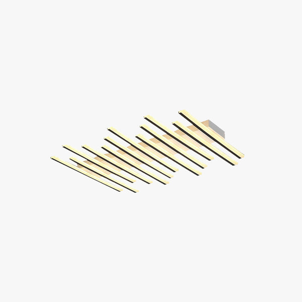 Arisha Flush Mount Ceiling Light Linear Modern,Wave Black, Living Room