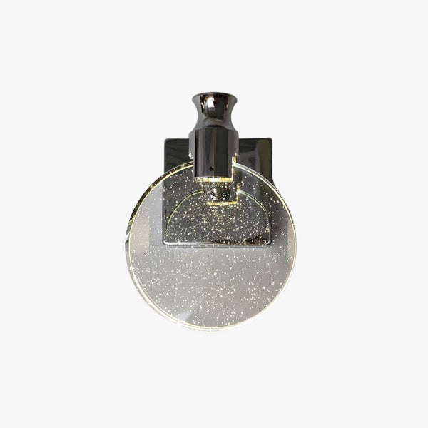 Kristy Modern Round Crystal Vanity Wall Lamp, Gold/Chrome