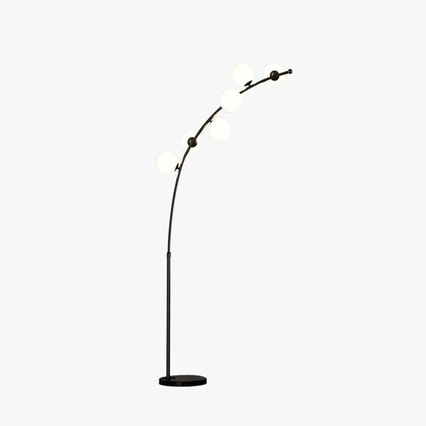 Valentina Modern Arc Multi Head Bubble Floor Lamp Black/Gold