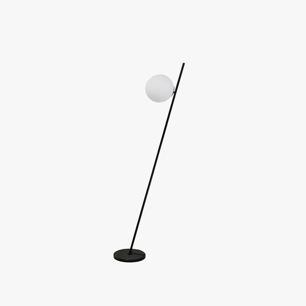 Valentina Minimalistic Black Orb Linear Floor Lamp, Living room