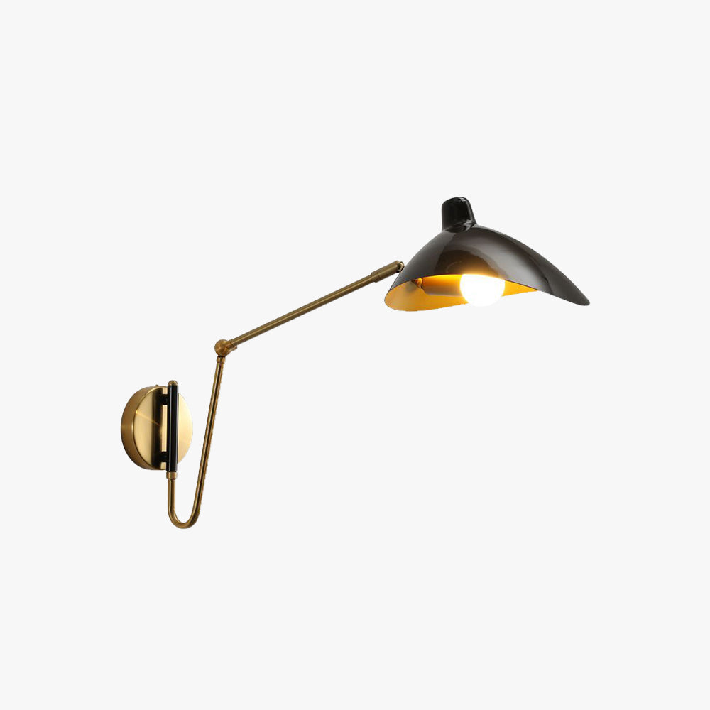 Epoch Industrial Swing Arm Vanity Wall Lamp, Black/Gold