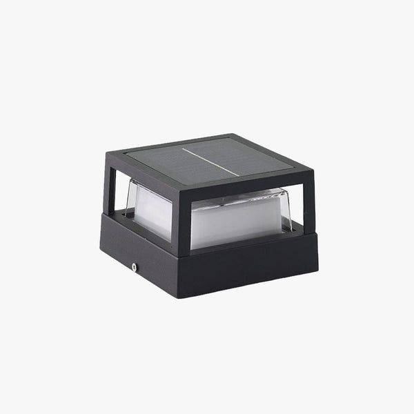 Ray Modern Cube/Cylinder Metal Lamp Outdoor, Black