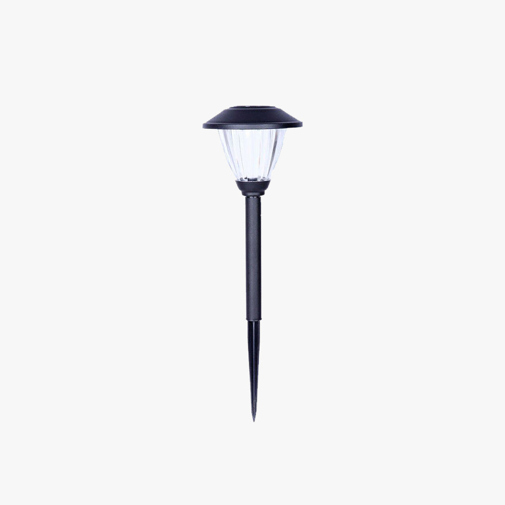 Ray Modern Metal Tapered Solar Outdoor Path Light, Black