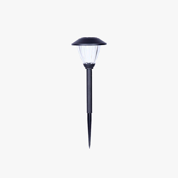 Ray Modern Metal Tapered Solar Outdoor Path Light, Black