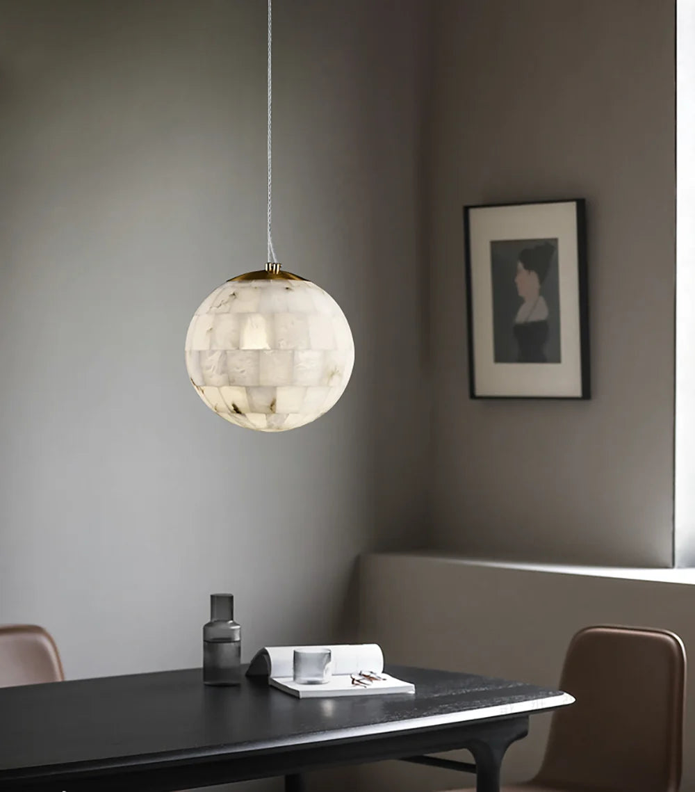 Ball Modern Alabaster Pendant Light