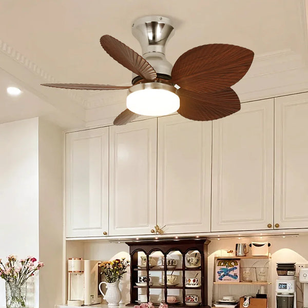 Banana Leaf Black Ceiling Fan Light
