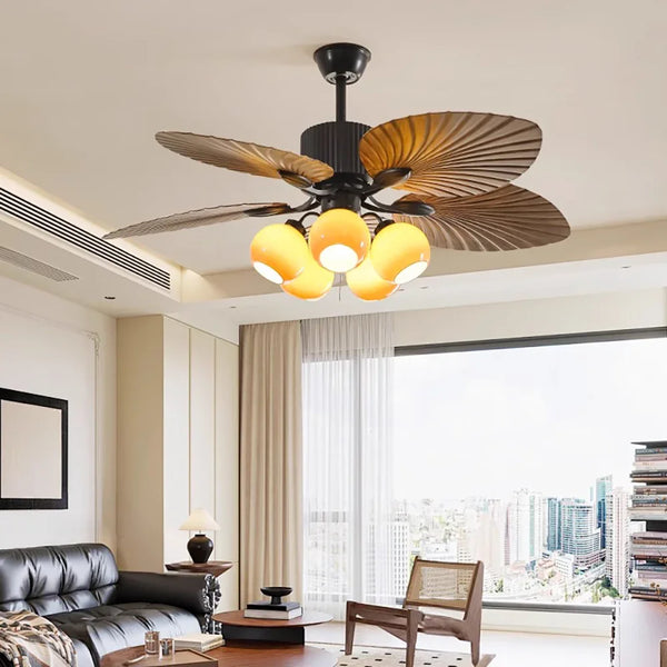 Banana Leaf Breeze Round Ceiling Fan Light