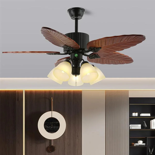 Banana Leaves Blade Ceiling Fan Light