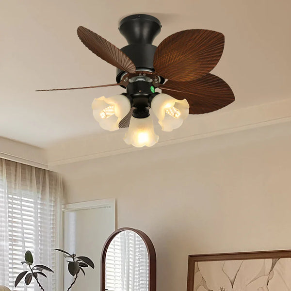 Banana Leaves Flower Shape Ceiling Fan Light