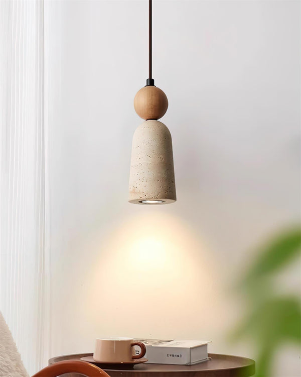 Nolira Pendant Light Wood Travertine Natural